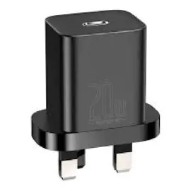 بيسوس , شاحن سريع سوبر سي 1 سي , 20 واط , أسود