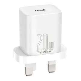 بيسوس , شاحن سريع سوبر سي 1 سي , 20 واط , أبيض