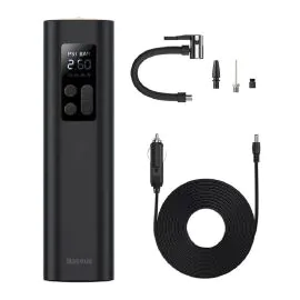 بيسوس ، منفاخ هواء رقمى لاطارات السيارات، 12 فولت، اسود