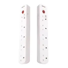 داتازون , وصلة كهرباء 5 مقابس 13 امبير 2 متر لون ,ابيض