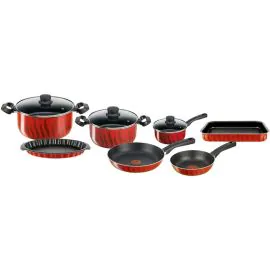 طقم قدور تيفال 10 قطع احمر C3079182