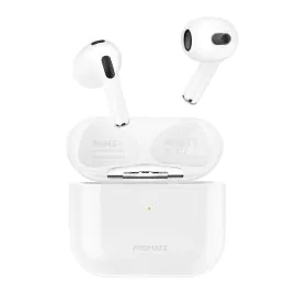 بروميت سماعات أذن لاسلكية تعمل بتقنية البلوتوث مع تقنية TWS Touch باللون الأبيض