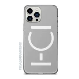 قوي , كفر مغناطيسي لهاتف ايفون 14 برو , مقاس 6.1 بوصة ,  شفاف 