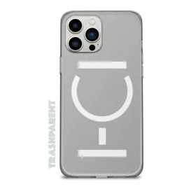 قوي , كفر مغناطيسي لهاتف ايفون 14 برو ماكس , مقاس 6.7 بوصة ,  شفاف 