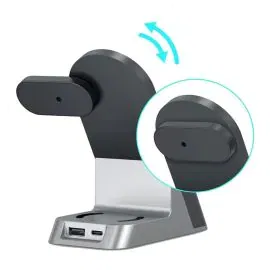 جرين ليو, شاحن لاسلكي 6 في 1 بقوة 15 وات ,أسود 