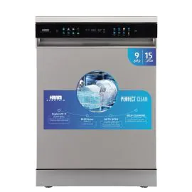 غسالة صحون هام، 15 مكان، 9 برامج، 3 أرفف، إنفرتر، فضي - HMDW1509SLT