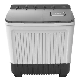 غسالة هيتاشي حوضين، 15 كجم، أبيض رمادي غامق - LTT15JWTMRG