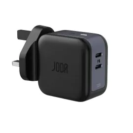 جودا شاحن جداري بقدرة 50 واط ، منفذين يو اس بي سي ، الأسود -WC005ABUK1