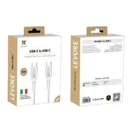 ليفور كابل يو اس بي سي الى يو اس بي سي 60 واط 1.0 متر ابيض ، LC5211-WH