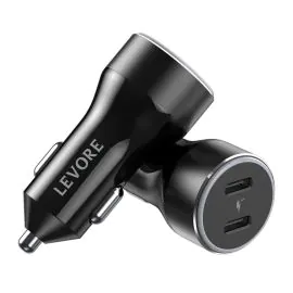 ليفور شاحن سيارة 66 واط اسود ، LGC122-BK