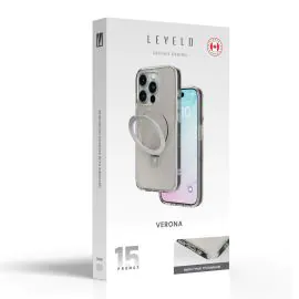 ليفيلو , حافظة فيرونا لهاتف آيفون 15 برو ماكس , شفاف مطفي