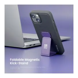 ليفيلو, حافظة مورفيكس بمقبض لهاتف آيفون 14 بلس من جلد البولي يوريثان , بنفسجي 