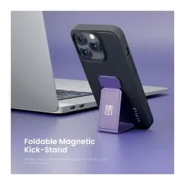 ليفيلو , كفر مع حامل لهاتف ايفون 14 برو ماكس جلدي , بنفسجي