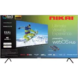 شاشة تلفزيون نيكاي 55 بوصة سمارت QLED بدون إطار، نظام webOS، تحكم صوتي – NIK55MEU4QLED