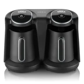 ارزوم اوكا مينيو ديو صانعة قهوة تركي 880 واط سعة 8 أكواب اسود كرومي Ok006-K