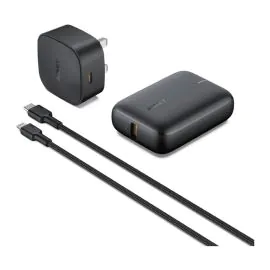 مجموعه أوكي , سلك شاحن +MFI USB-C PD 20 واط ,بطاريه متنقله 10,000 مللي أمبير,شاحن جداري, أسود