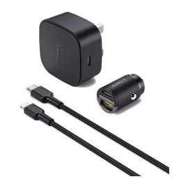 أوكي , سلك شاحن 20 واط +MFI C -Lightning 1.2M , شاحن سيارة 30 واط, أسود