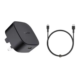 سلك أوكي شاحن 20 واط + MFI C لايتنينج سلك 1.2M  , أسود