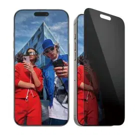 بانزرجلاس، واقي شاشه ايفون 16 برو ماكس، تدعم الخصوصية مع تغطية كاملة للحواف