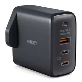 أوكي بقوة 65 واط PD شاحن جداري فائق السرعة ، أسود