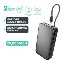 اوكي، بطارية متنقلة، 20000 مللي أمبير، 130 وات Pd3.1، رمادي