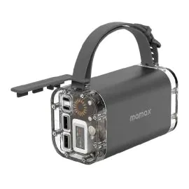 موماكس , شاحن متنقل آي باور ستون ميني بسعة 40000 مللي أمبير وبقوة 100 واط , رمادي