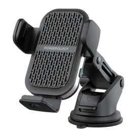 باورولوجي شاحن لاسلكي مثبت على السيارة بملف مزدوج ، اسود