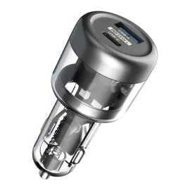 باورولوجي، شاحن سيارة 35 وات بمنفذ A+C، شفاف
