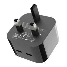 بورودو , راس شاحن كبس تايب سي 35 واط مخرجين مع كيبل تايب سي 1.2 متر , أسود 