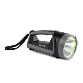 بورودو، مصباح و كشاف خارجي 2 في 1 من بورودو مع بطارية مدمجة، أسود