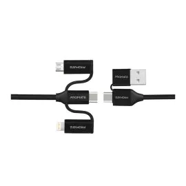 بروميت , كابل 6 في 1 هجين متعدد الوصلات، 60 وات، 1.2 متر، أسود