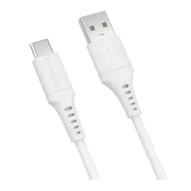 بروميت كابل سيليكون فائق السرعة من USB-A إلى USB-C بطول 1.2 متر، أبيض