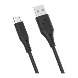 بروميت كابل سيليكون فائق السرعة من USB-A إلى USB-C بطول 2 متر، أسود