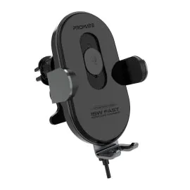 بروميت شاحن سيارة لاسلكي بمستشعر ذكي بقدرة 15 واط، أسود