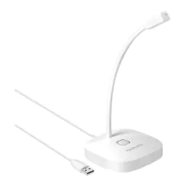 بروميت , ميكروفون USB اتجاهي مزود بمنفذ USB معقوف , أبيض