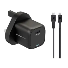 باورولوجي , شاحن جان بي دي 33 واط , كابل لايتنينغ 1.2 , أسود