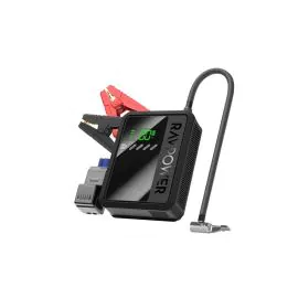 راف باور  جامب ستارتر 2 في 1 بسعة 8K 29.6 واط مع ضاغط هواء، 8000 مللي أمبير، أسود - RP-PB1240