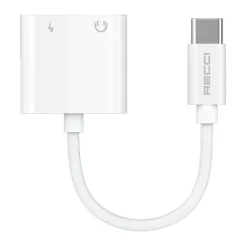 ريتشي , كابل Mob 2in1,بمنفذ Type-C,80 مم,أبيض