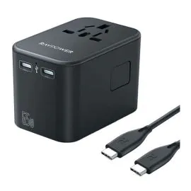 مجموعة شاحن السفر راف باور، اسود - RP-PC1035