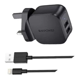 راف باور , شاحن كومبو بمنفذي USB لون أسود