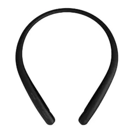 LG سماعة الاذن الرفيعة مع خاصية الصوت مريديان, سرعة في الشحن, مايكروفون مزدوج (لون أسود), SL5