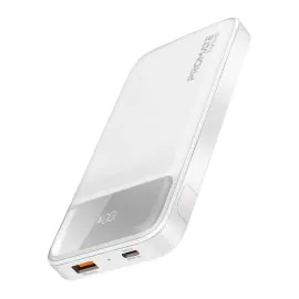 بروميت , باور بانك رفيع سعة 10000 مللي أمبير في الساعة، بقدرة 20 وات، وشحن سريع عبر USB-C،أبيض