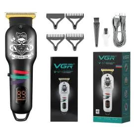 ماكينة حلاقة الشعر في جي ار، تشذيب جاف، اسود - V-971