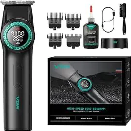 مجموعة الحلاقة VGR الاحترافية V-001PRO و V-977 للرجال، لون أسود – V-977-BLACK