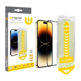 رابسول,واقي زجاجي شفاف ثلاثي الأبعاد لهاتف آيفون 15 بلس , شفاف