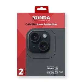 زوندا، واقي عدسات كاميرا ايفون 15، 15 بلس، اسود