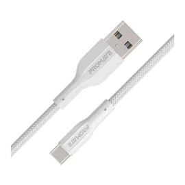 بروميت USB-A إلى USB-C كابل بيانات وشحن 1 متر، أبيض