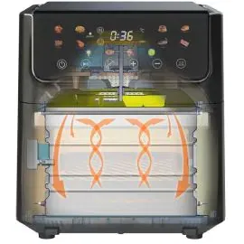 قلاية وفرن بدون زيت إكسبر  بـ 12 وظيفة لمس - رقمي، 12 لتر - 1800 واط - XPAO-12S