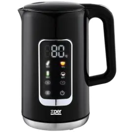 غلاية إكسبر الكهربائية المصنوعة من الفولاذ المقاوم للصدأ، باردة الملمس، سعة 1.7 لتر، 2200 واط، أسود - XPK-DW999