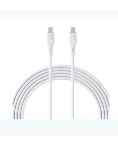 أوكي، كابل C إلى C بطول 1 متر، 60 واط، نايلون مضفر، أبيض